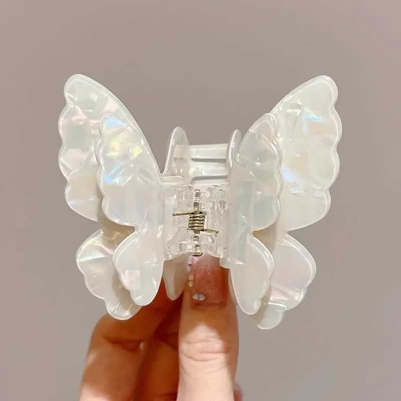 Bohemian Beach Colorful Gradient Hair Clip Acetate Fiber Butterfly Hair Claw for Women Floral Claws Fashion Hair AccessoriesX240912