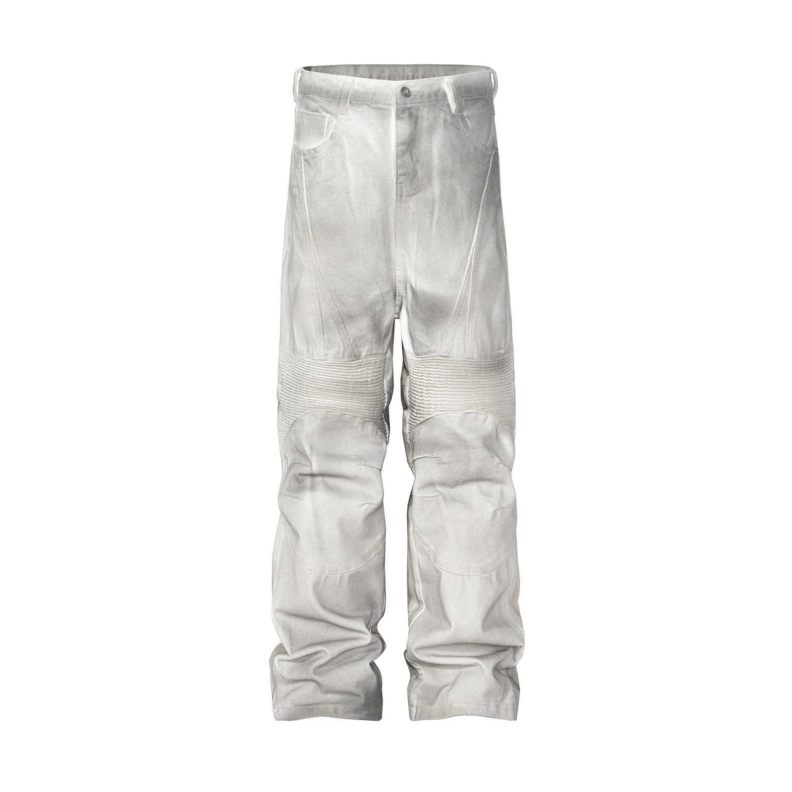 Dirty Dyed Patchwork Wide Leg Baggy Jeans for Men and Women Straight Y2k Ropa Hombre Denim Trousers Oversized Casual Cargo Pants M240912