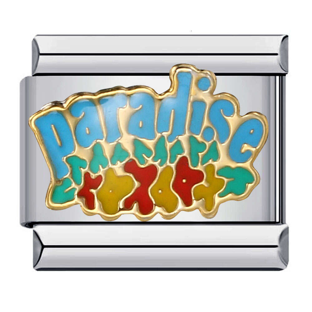 New Welding Enamel Cartoon DIY Bracelet Bead Italian Charm Links Fit 9Mm Bracelet Jewelry DIY Making Gifts