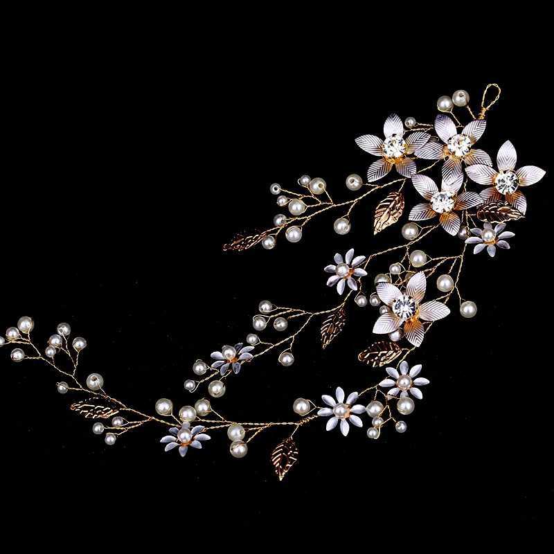 Tiara Wedding Hair Comb Clip Flower Women Wedding Hair Jewelry Headband Pearl Rhinestone Bride Headpiece Bridal Hair AccessoriesX240913