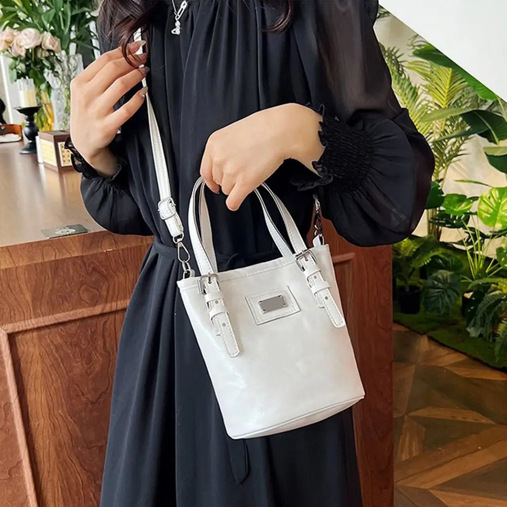 PU ethnic style shoulder bag creative black and white high-quality cross body bag womens fashion bucket handbag 240912