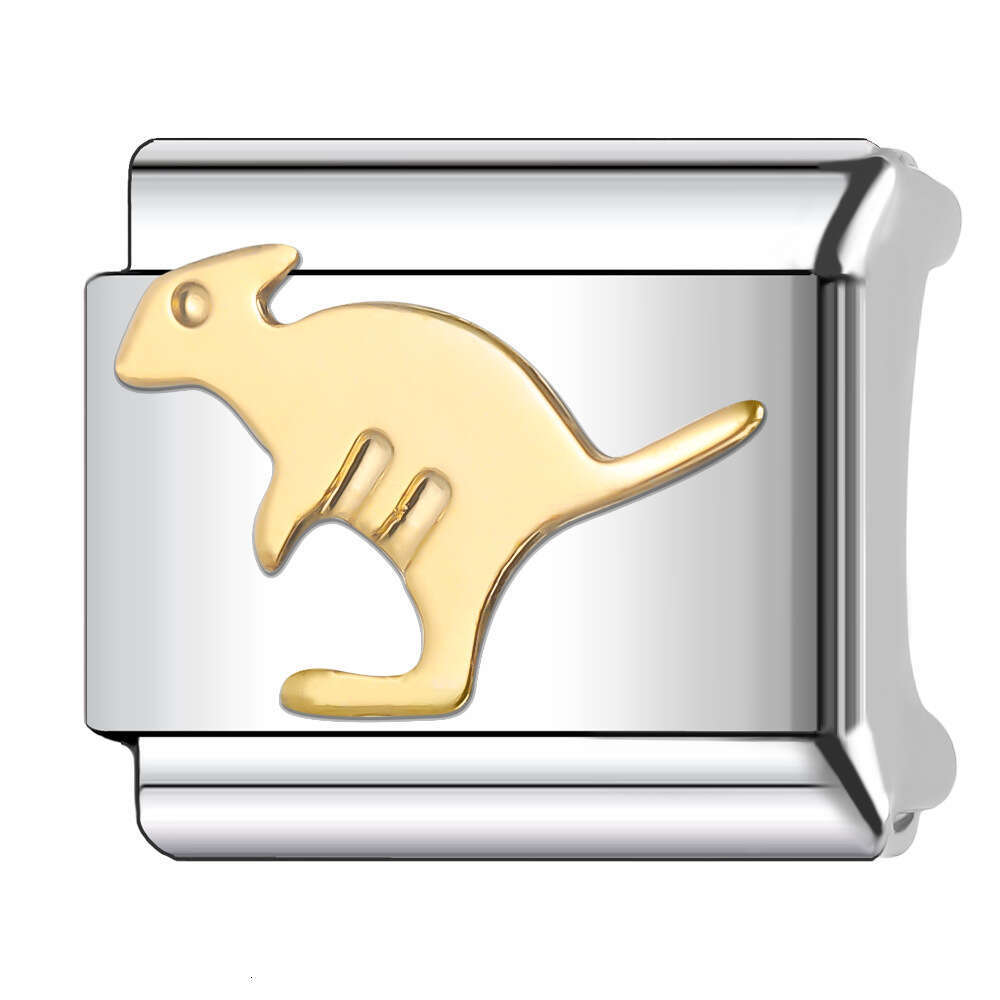 New Women's Gift gold cute animal Bead Italian Charms Links Bangle Beads Fit 9mm Stainless Steel Bracelet Making DIY For Women Fashion Jewelry