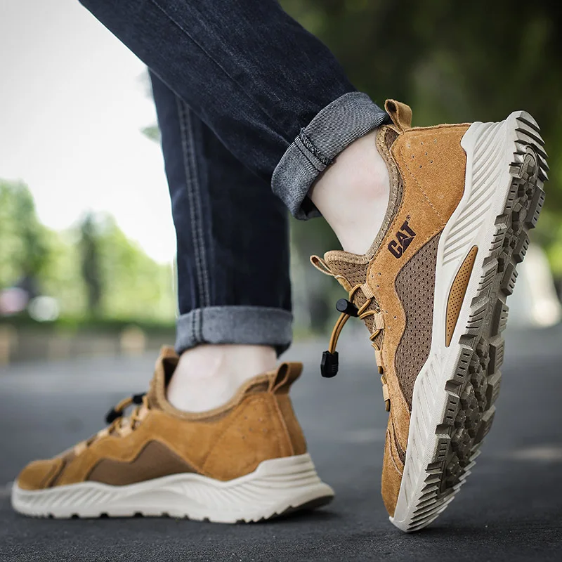 Hiking Shoes Men Summer Breathable Trekking Sneake Brown Mesh Men Brand Shoes Fashion Causal Comfortable Men Driving Shoes Zapat