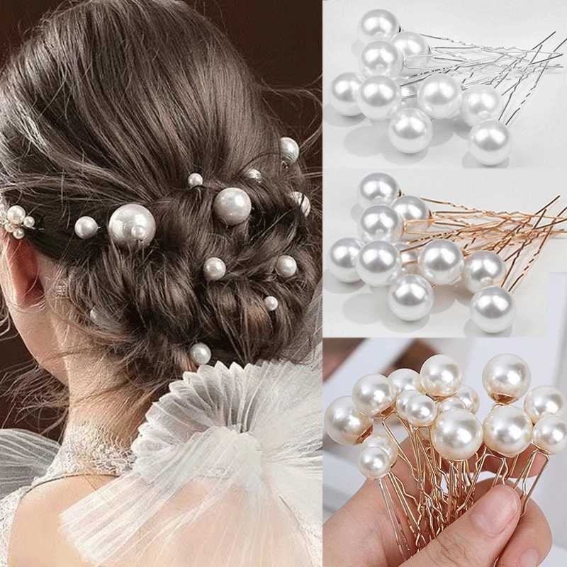 Bridal Wedding Hair Accessories Rhinestone Hair Pins Forks for Women Pearl Hairpins Bride Headpiece Party Jewelry GiftX240913