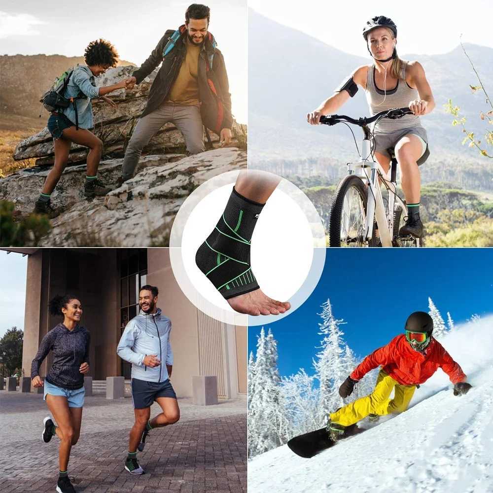 Adjustable Ankle Brace Compression Sleeve for Women Men Ankle Support Strap for Sprained Plantar Fasciitis RunningWorkoutGYM Y240913