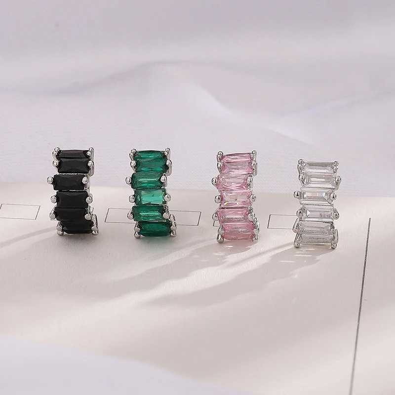 Winoneday 1Pcs Multicolour Irregular Block Zircon Clip for Women Ear Cuff Without Piercing Earrings JewelryX240913