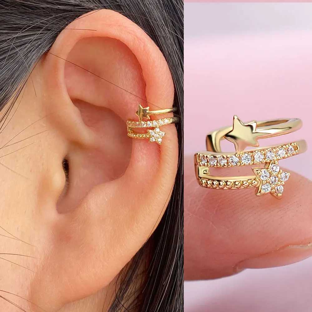 1Piece Crystal CZ Clip On Earring EarCuff Without Piercing Helix Cartilage Ear Clip Ear Wrap Earrings Women Teen CuffsX240913
