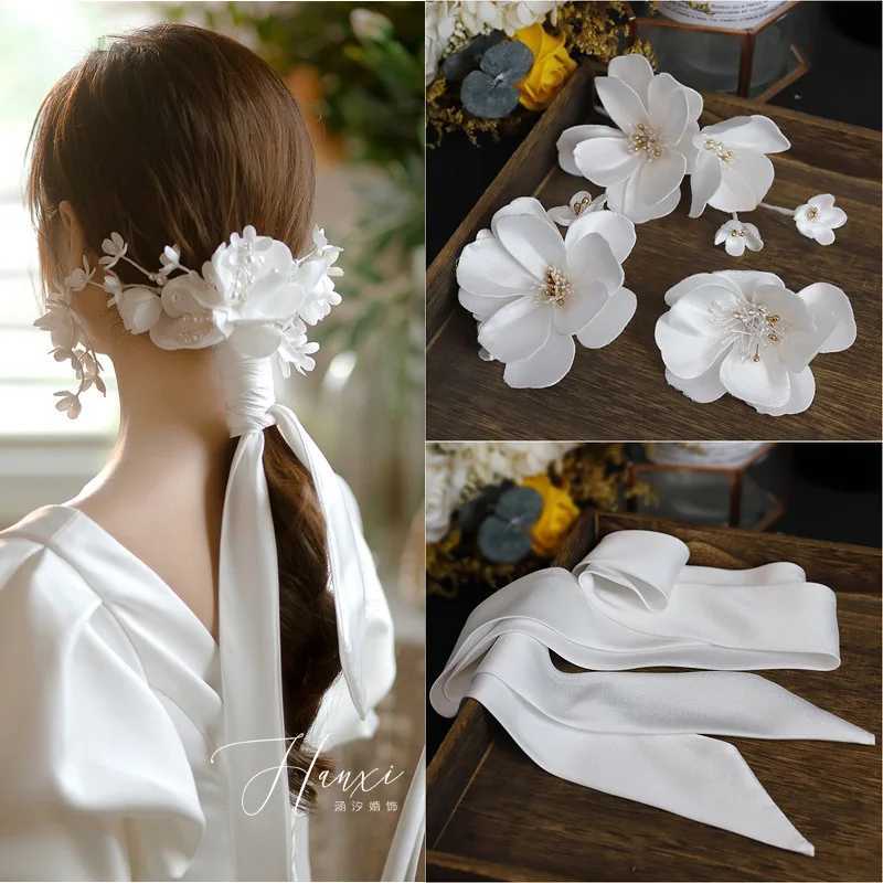 French flower hair band set bridal headdress women hair wear ornament wedding hair accessoriesX240913