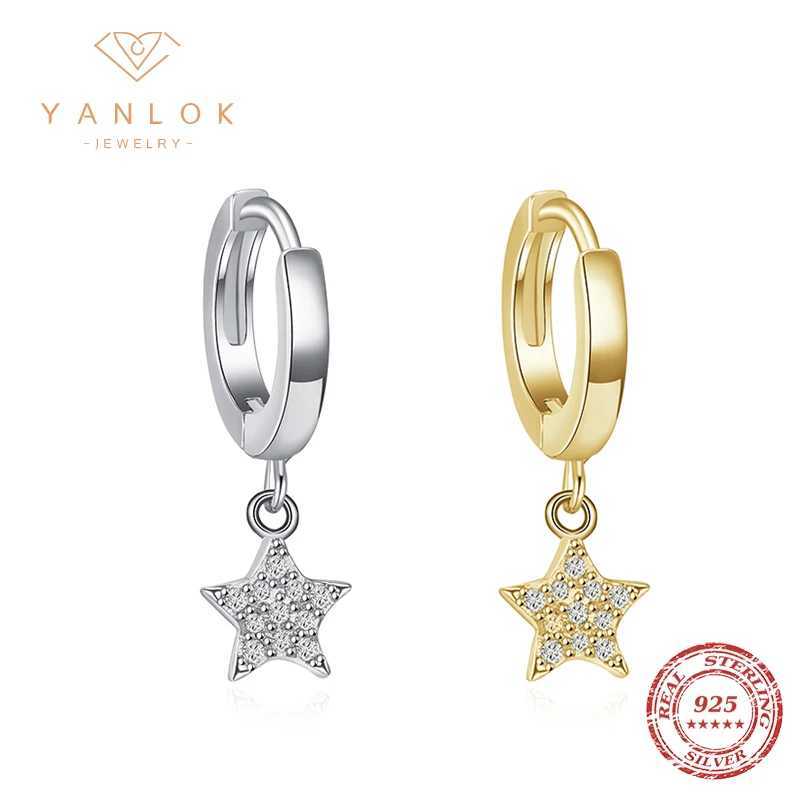 YANLOK Cool Girl Ear Cuff 925 Sterling Silver Geometric Rainbow Crystal C-Shape Single Clips Earring for Women Jewelry BijouxX240913