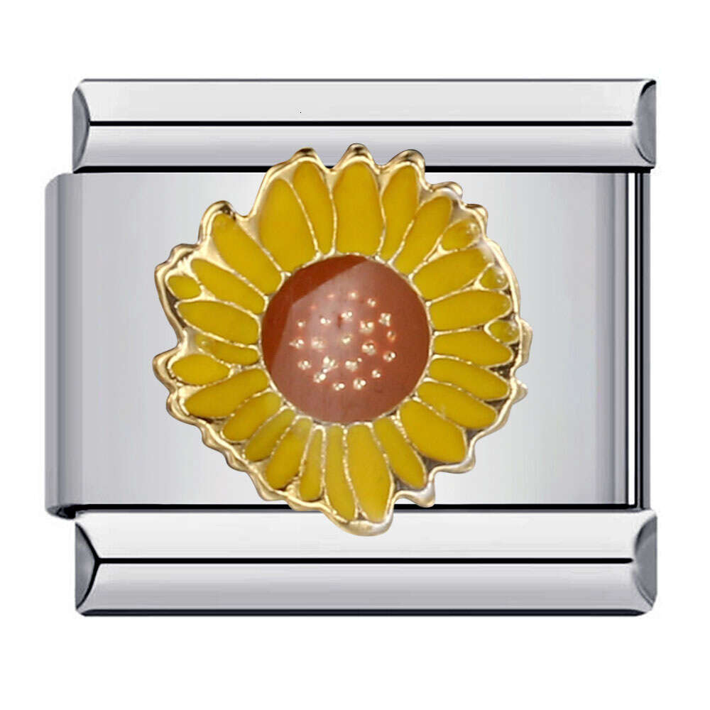 New Titanium Enamel Cartoon DIY Bead Bracelet Fashion Welding Pattern Strap Chain Italian Charm Links Stainless Steel Fit 9Mm Jewelry Making Gifts