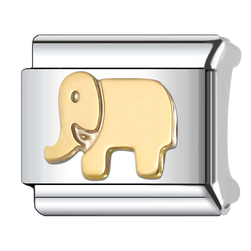 New Women's Gift gold cute animal Bead Italian Charms Links Bangle Beads Fit 9mm Stainless Steel Bracelet Making DIY For Women Fashion Jewelry