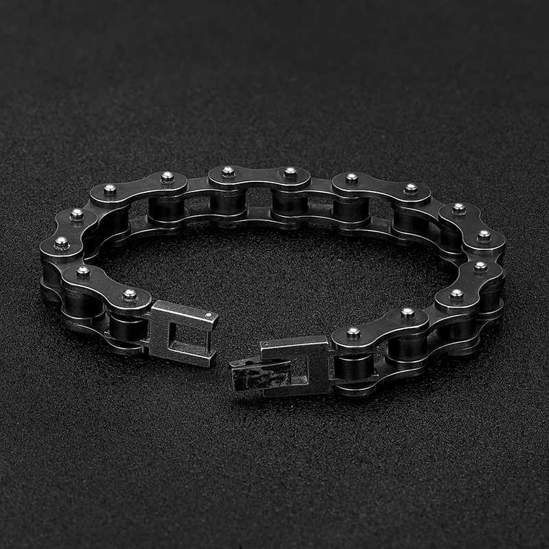 MKENDN Locomotive Men Punk Rock Bicycle Chain Bracelet Stainless Steel Mountain Bike Chain Accessory Male GiftsX240913