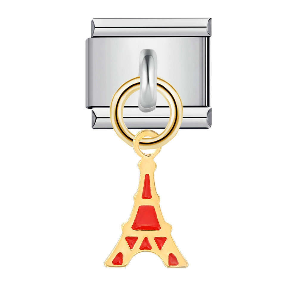 New Charm Pendant Series Bead Bracelet Single Hook Titanium Steel Elastic Splicing Strap Chain Italian Charm Links Fit 9Mm Bracelet Jewelry DIY Making