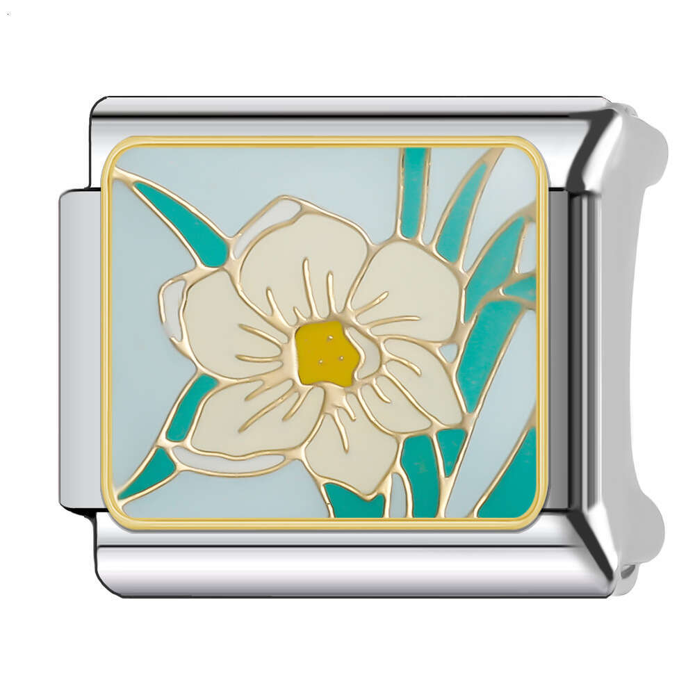 Hot Selg 9Mm Single Section Combination Italian charms bracelet With Titanium Steel Enamel Material Elastic Bracelet DIY