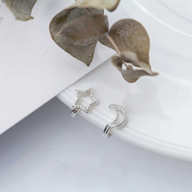 MloveAcc New Arrivals Fashion 925 Sterling Silver Earcuff Ear Star Moon Minimalist delicate Clip Earrings for Women JewelryX240913