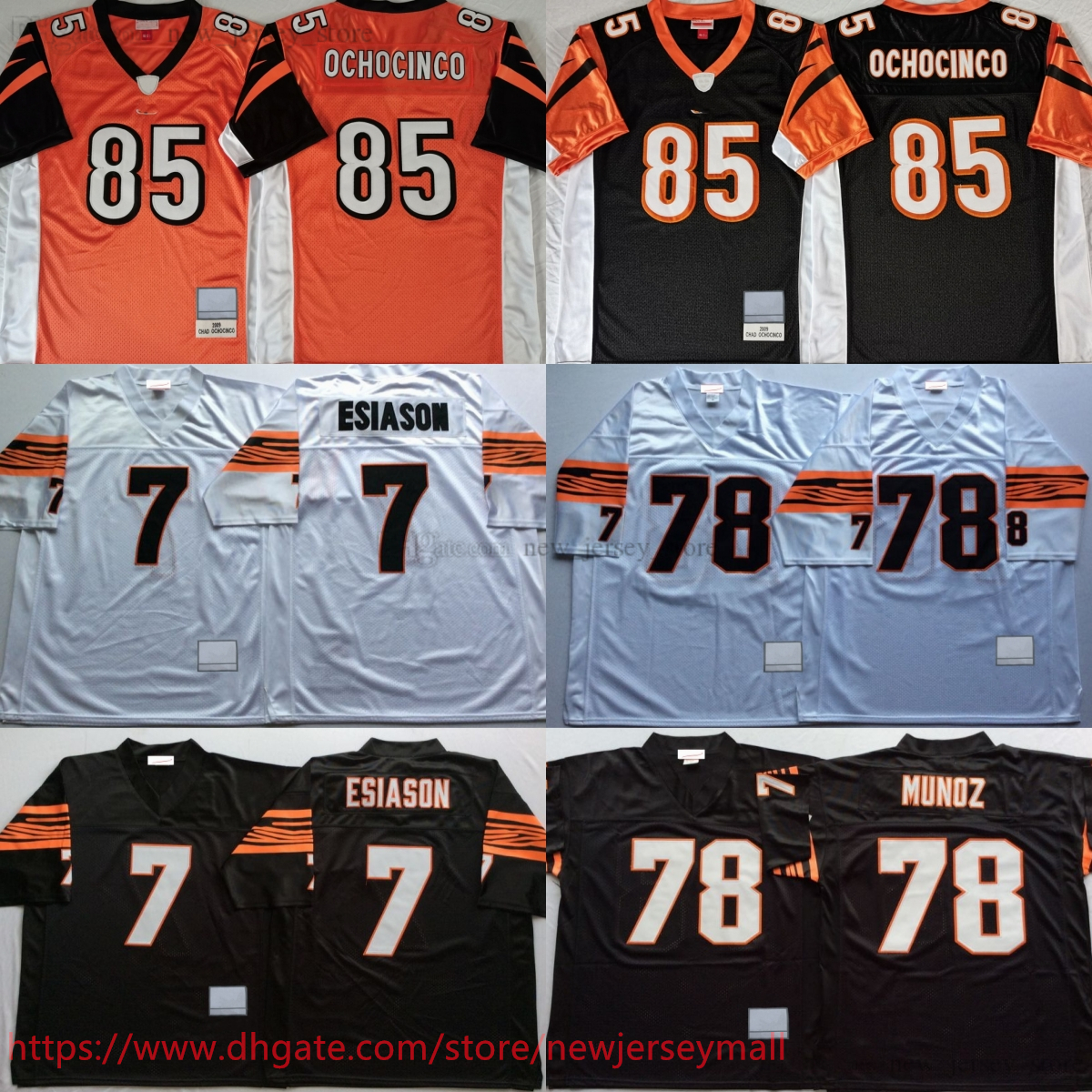 Custom S-6XL College 2009 Throwback Football 85 Chad Ochocinco Jersey Retro Stitched 7 Boomer Esiason 78 Anthony Munoz Jersey Vintage Breathable Sport