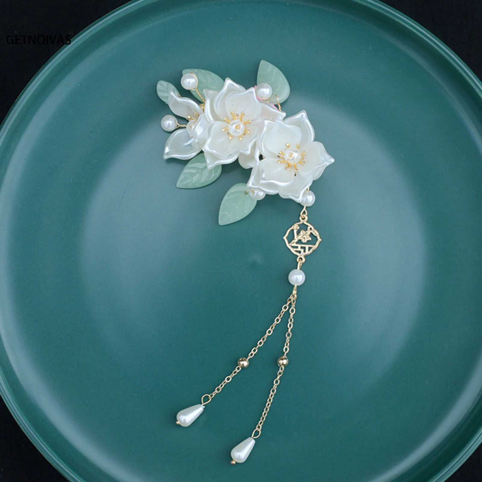 Chinese Wedding Jewelry Set Floral Hair Clip Hair Sticks Haircomb Women Vintage Pear Hairpin Retro Hanfu Hair AccessoriesX240913