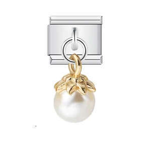 Charm Pendant Bead Bracelet Single Shell Pearl Titanium Steel Strap Chain Italian Charms Italian Charm Links Fit 9Mm Bracelet Jewelry DIY Making Gifts