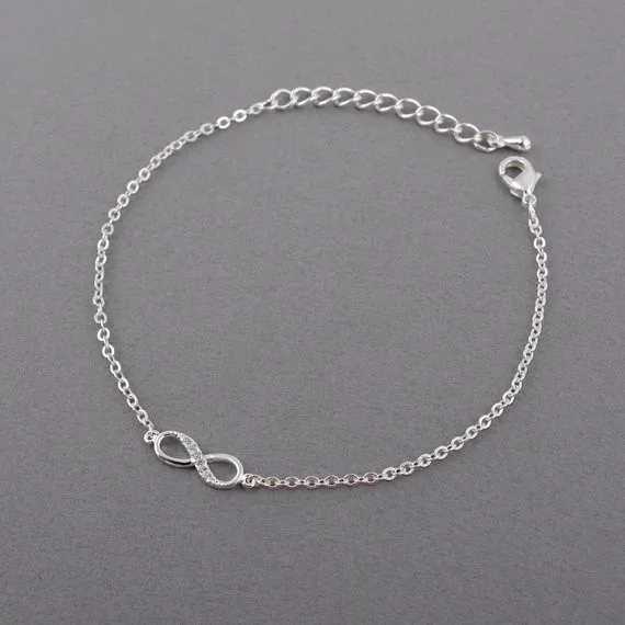 Kinitial Hot Infinity Number 8 Chain Bracelet CZ Infinity Bracelets for Women Men Friendship Bracelets Bohemian Charm JewelryX240913