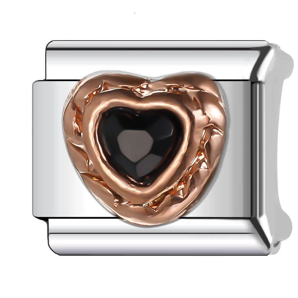 New Women's Gift Sweet heart love heart Bead Italian Charms Links Bangle Beads Fit 9mm Stainless Steel Bracelet Making DIY For Women Fashion Jewe