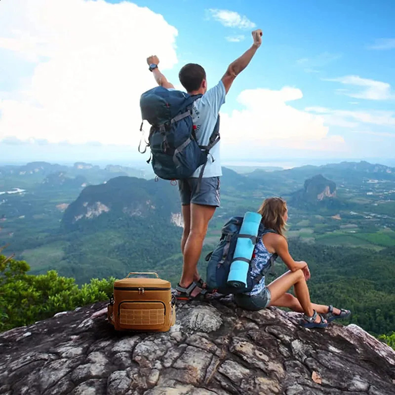 Tactical lunch bag insulated adult with shoulder strap 15L large camping used for work school picnic 240910