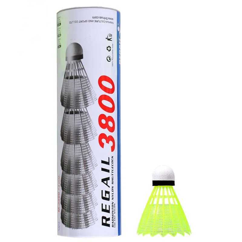6pcs a Barreled Badminton Imitation Nylon Ball Plastic Shuttlecock Ruffles Fiber Head Shuttlecock Racquet Sports Accessories Y240912