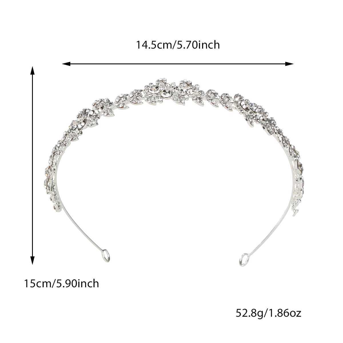 Luxury Silver Crystal Drop Bridal Jewelry Rhinestone Headpiece Wedding CrownX240913