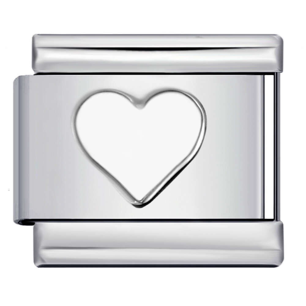 Concave Sier Titanium Steel Stamping Pattern DIY Bead Bracelet Italian Charm Bracelet Italian Charm Links Fit 9Mm Bracelet Jewelry DIY Making Gifts