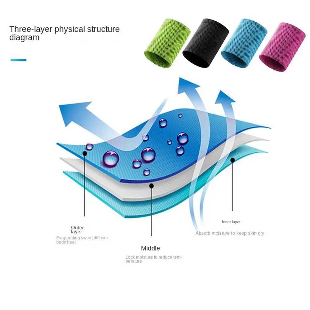 Wrist Support 1Pcs Ice Cooling Wrist Brace Support Breathable Tennis Wristband Wrap Sport Sweatband For Gym Yoga Volleyball Hand Sweat Band z240913