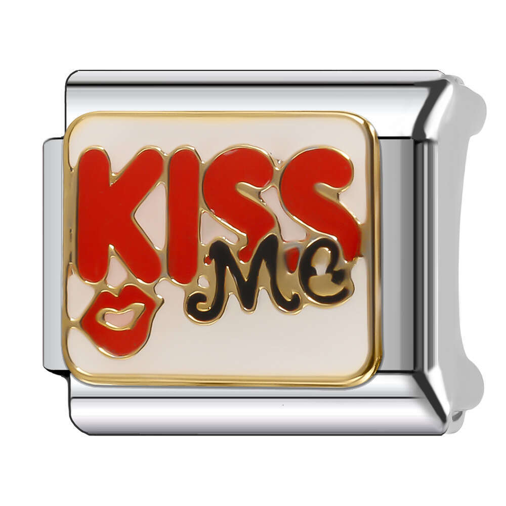 2024 Women's Gift Fit 9mm Stainless Steel Italian Charms Bracelet Links Beads Bracelet DIY Handmade Italian Style Classic Pattern Gift