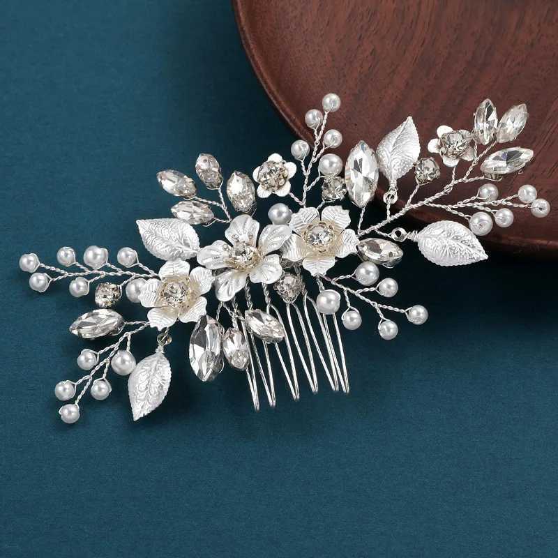 2023 New Hair Comb Wedding Hair Accessories For Women Pearl Flower Hairpin Bridal Tiaras Exquisite Prom Jewelry Marriage BijouxX240913