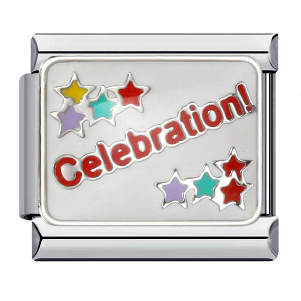 New Dessert Cake Elements Bead Stainless Steel Welding Enamel DIY Fashion Bracelet Italian Charm Links Fit 9Mm Jewelry Making Gifts