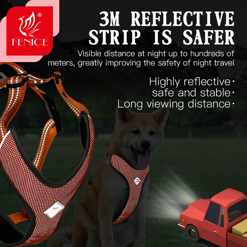 Fenice Professionable I-shaped Outdoor Pet dog Reflective Gypsophila Sturdy Chest Strap