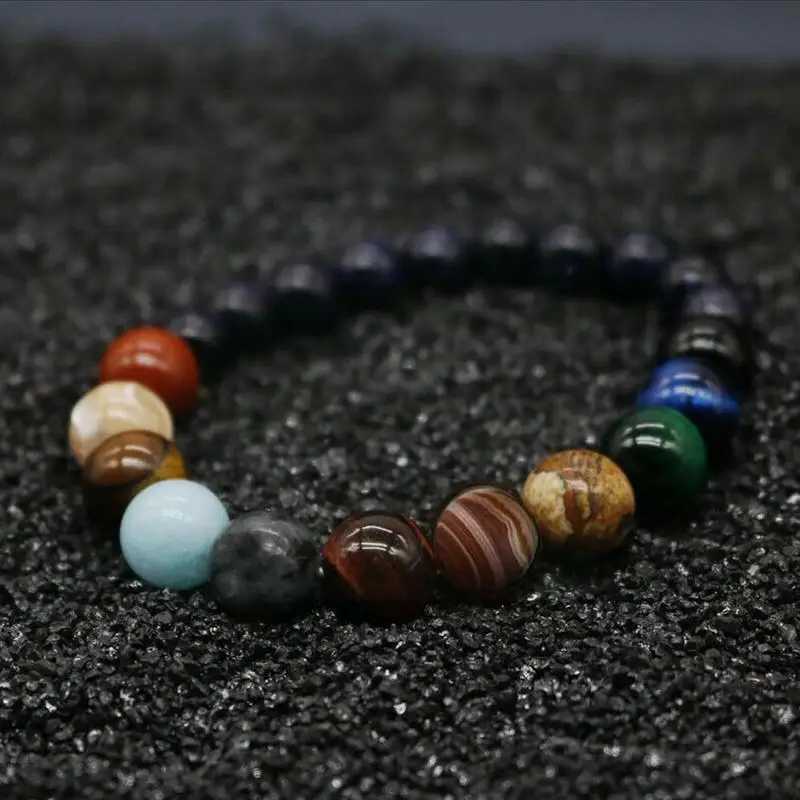 Eight Planet Bead Bracelet Mens Natural Stone Drop Sun Gemstone Yoga System Chakra University W240913