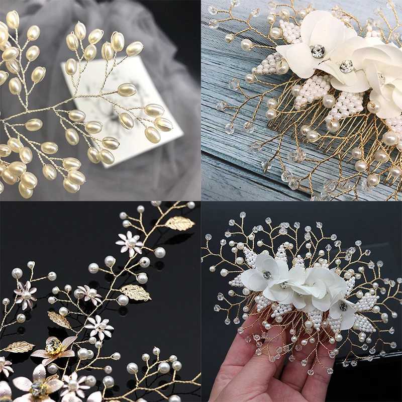 Wedding Elegant Crystal Bride Hair Comb Headwear Flashing Ornaments Rhinestone Pearl Bridal Hair Clip Accessories JewelryX240913