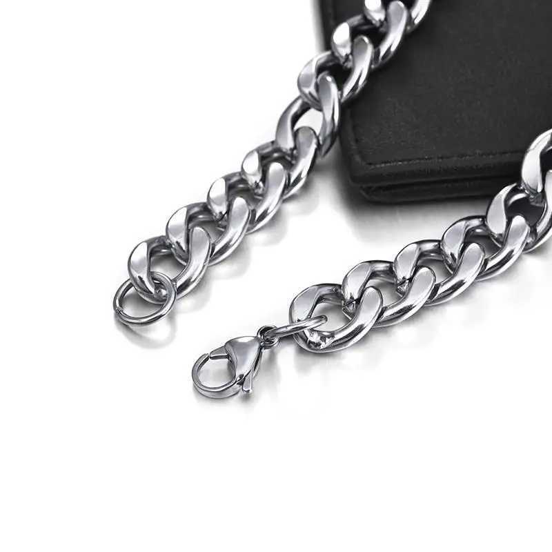 316L Stainless Steel Chain Bracelet for Men Women 3-11mm Fashion Punk Cuban Link Chains Solid Metal Unisex Wrist Jewelry GiftX240913