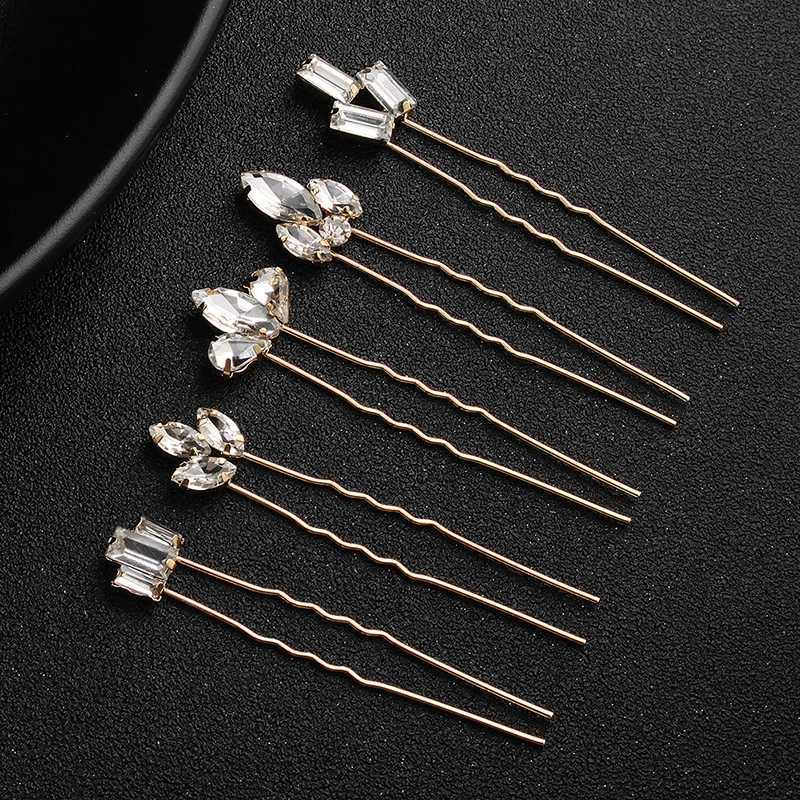 Rhinestone Hair Pins Forks Clips for Women Bridal Wedding Hair Accessories Pearl Hairpins Bride Headpiece Jewelry Gift WholesaleX240913
