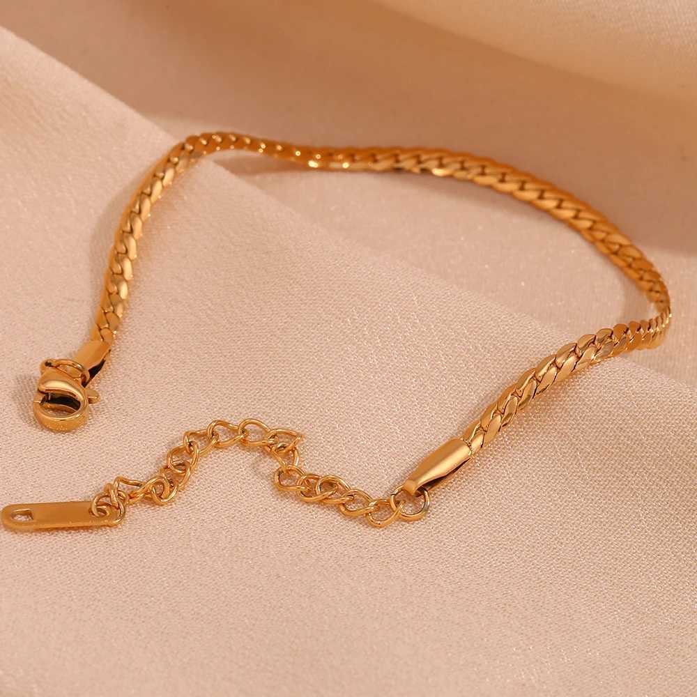 New In Minimalist Encrypted NK Chain 18K Gold Plated Bracelet High-End Stainless Steel Waterproof Daily Jewelry WomanX240913