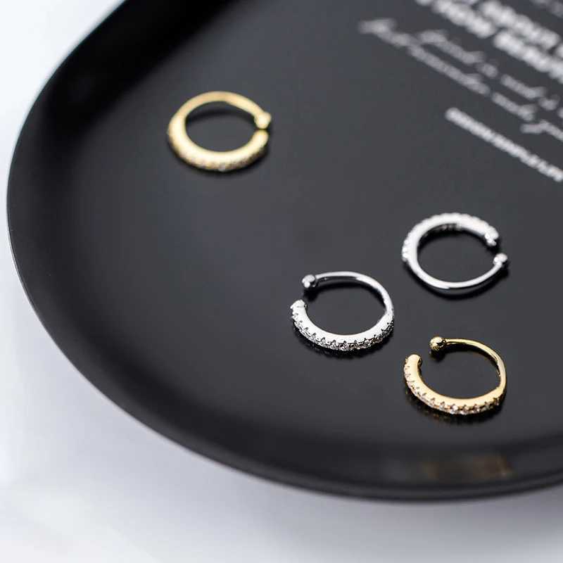 Modian Minimalism Fashion Gold Color Clip Earrings Classic 925 Sterling Silver Clear CZ Clips Ear For Women Girl Fine JewelryX240913