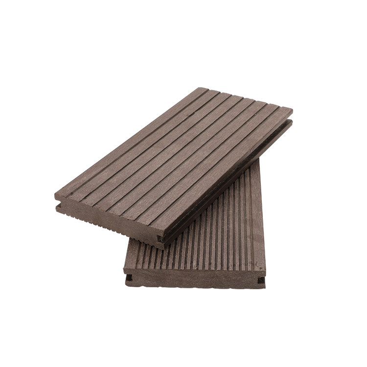 Hot outdoor waterproof striated grooves solid wood grain wood plastic flooring