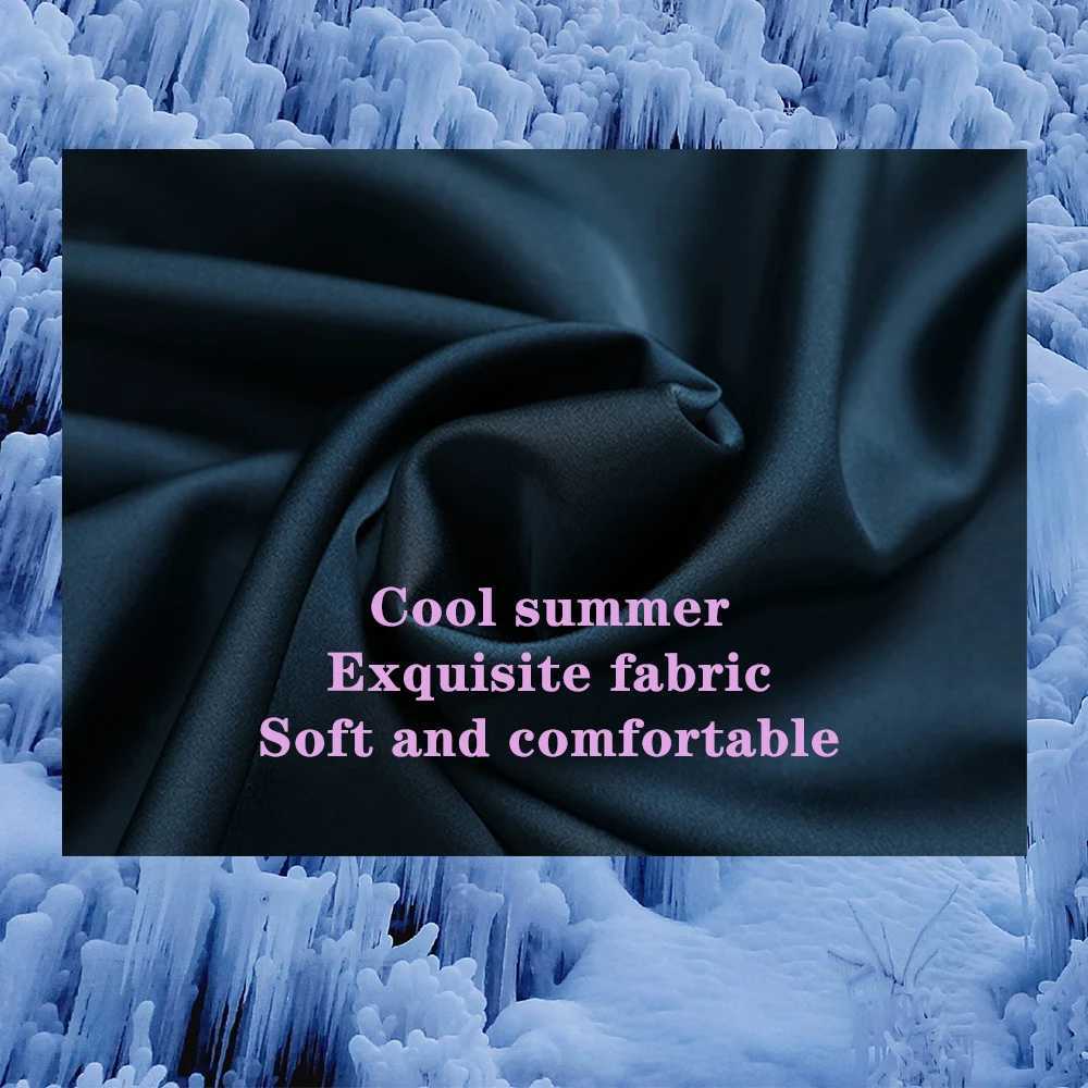 Men Summer Ice Silk Sleepwear Thin Breathable Pajama Sets Noble Solid Color Silk Pajamas Comfort Satin Pajama Male Casual Pijama Y240913