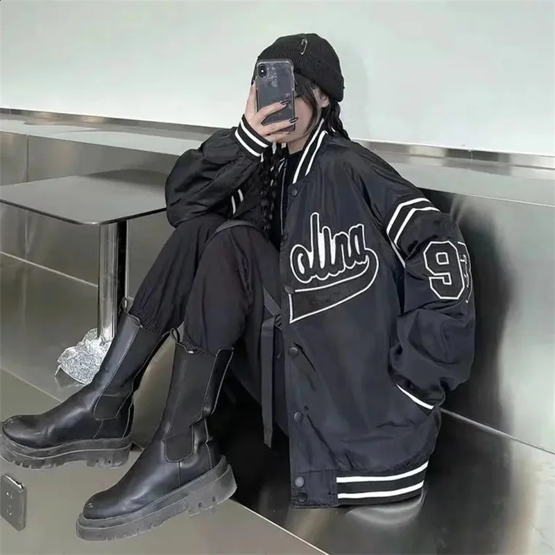 Harajuku Wind Female Coats Spring Autumn Preppy Letter Embroidery Loose Versatile BF Couple Baseball JacketsWomen Tops 240904