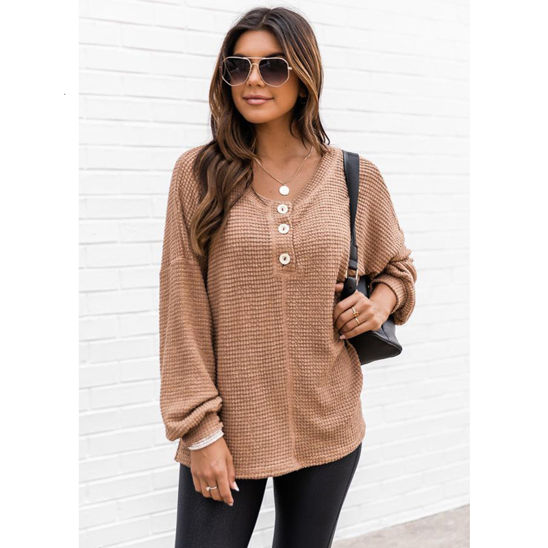 2024 Spring and Autumn New Women's Fashion Round Neck Waffle Knitted Hoodie