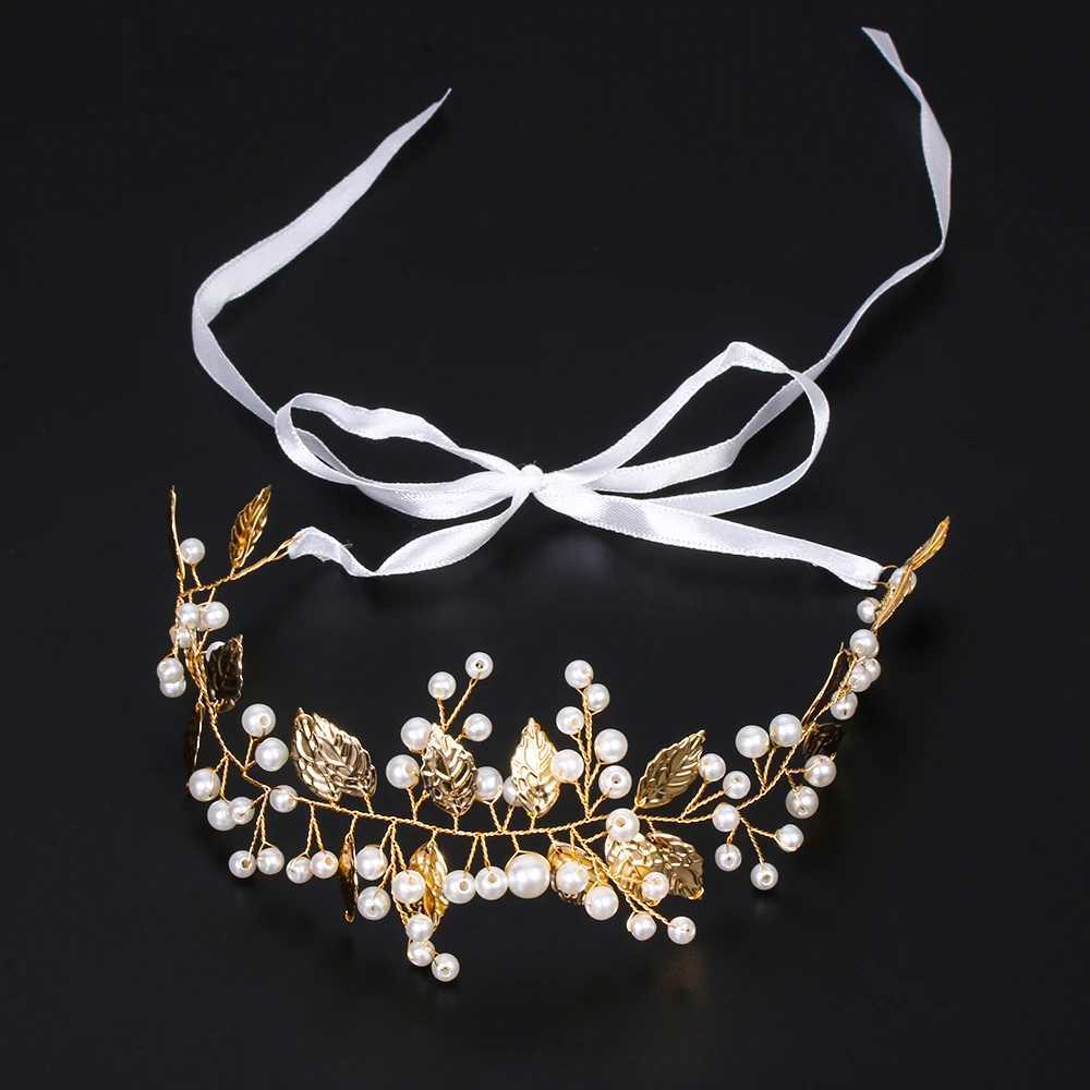 Pearl Rhinestone Women Headband Wedding Hair Accessories For Women Bride Tiara Headband Hair Jewelry Silver Color HairbandX240913