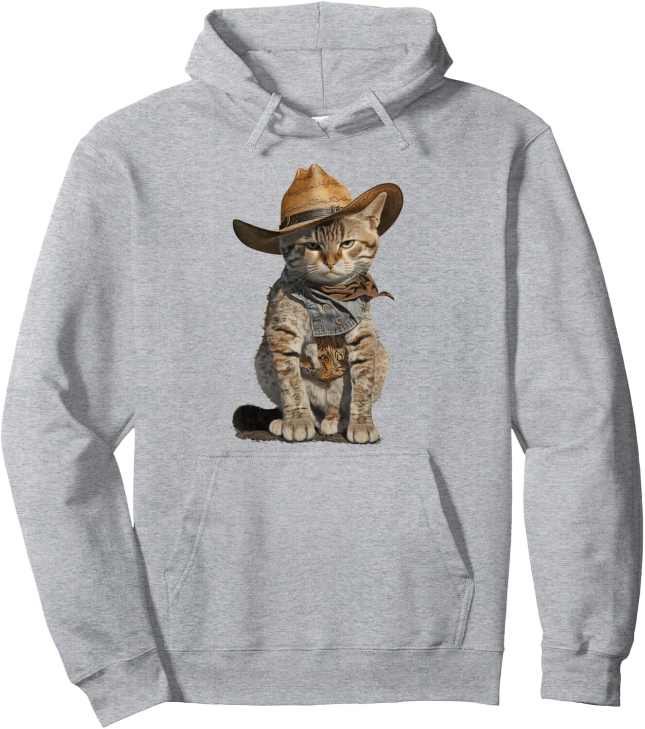 Hoodie for Mens Womens Cute Brown Cat Cowboy Pullover Hoodie Graphic Hoodies sweatshirt Pullover Long Sleeve