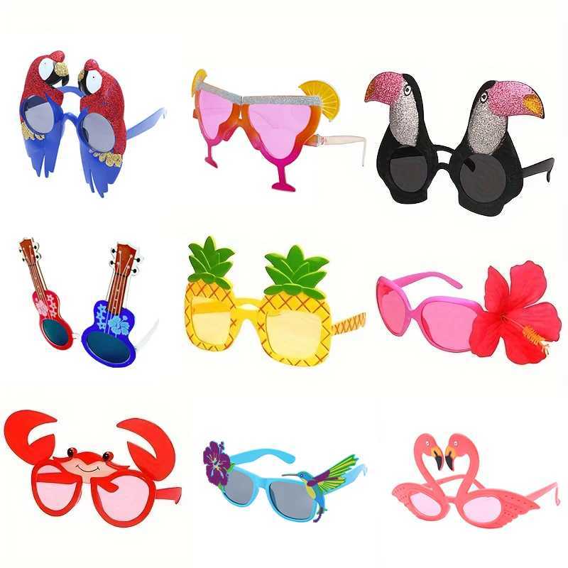 Other Fashion Accessories 9 Pairs Hawaiian Glasses Luau Party Sunglasses Tropical Dress Props Fun Summer Favors Beach Themed Decoration H240913