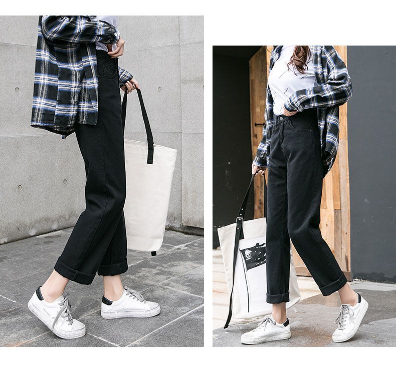 Straight jeans women's high waist versatile 2024 autumn new loose and thin dad casual wide-leg pants