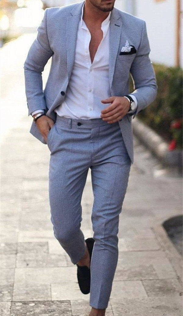 Men's Suits Blazers Arrival Slim Fit Male Suit Notched Lapel Groom Tuxedos Formal Business Men Suits 2 Pieces Blazer Pants Traje Hombre 230328