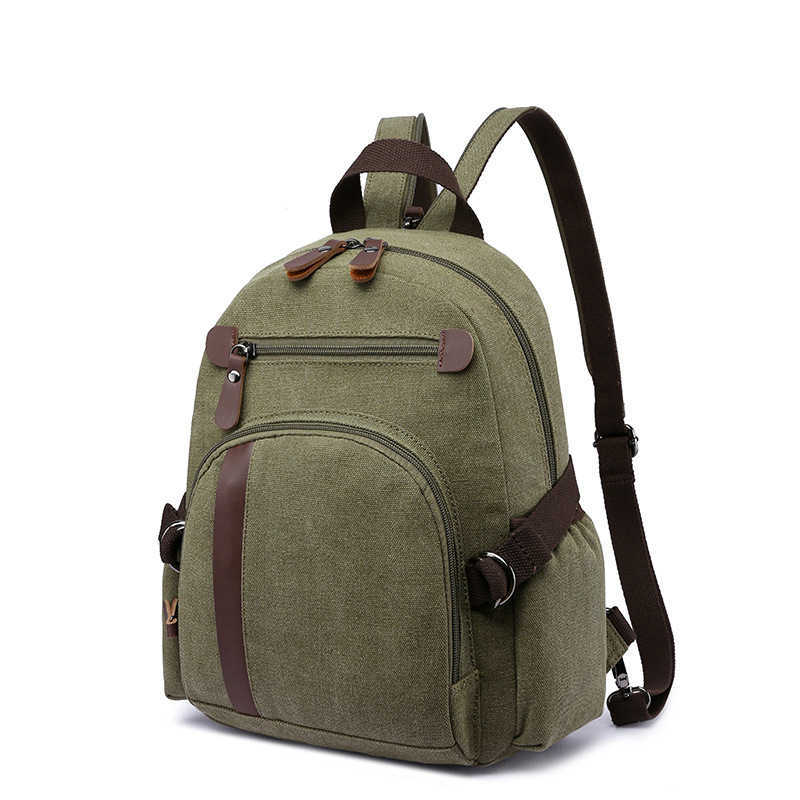 washed canvas backpack, fashionable casual street style backpack, travel small shoulder bag 240915