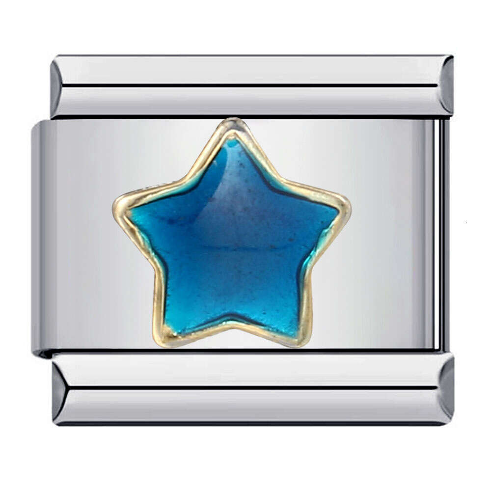 Stainless Module Titanium Steel Welding Drip Oil Pattern DIY Bracelet Italian Charm Italian Charm Bracelet Fit 9mm Bracelet Jewelry DIY Making Gifts